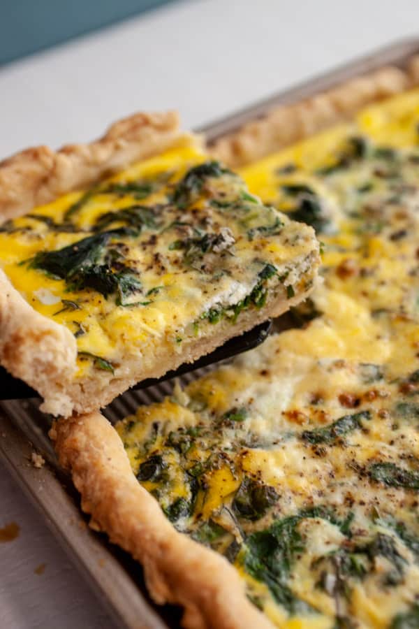 Sheet Pan Quiche with Fresh Spinach and Basil ~ Crunch Time Kitchen