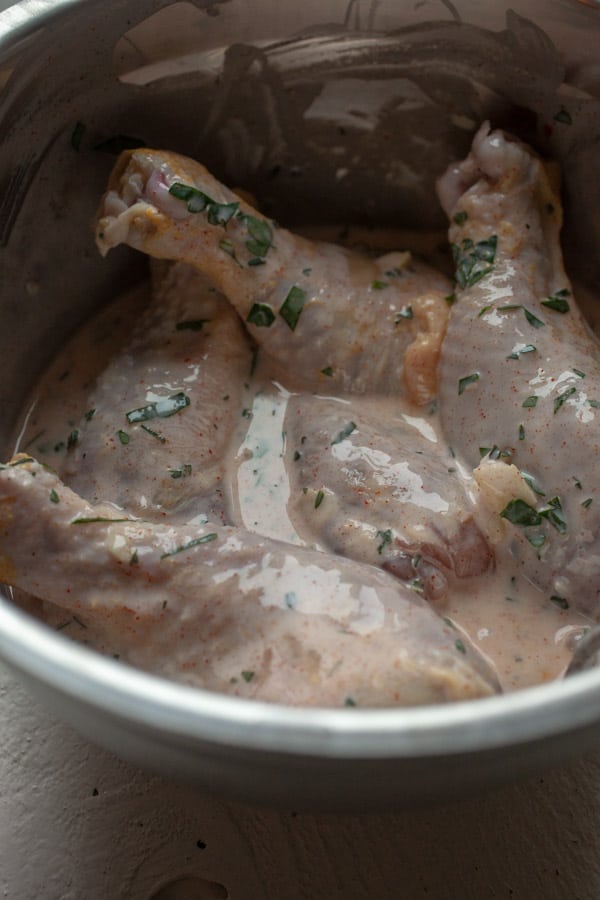 Marinating Chicken - Crispy Baked Chicken Drumsticks