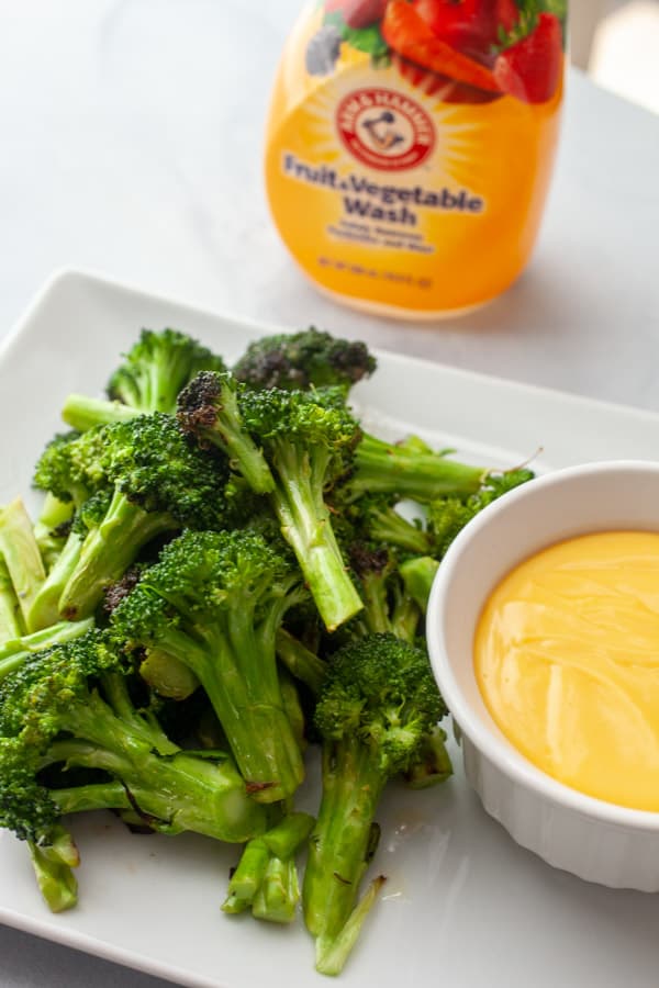 Grilled Broccoli with Cheese Sauce