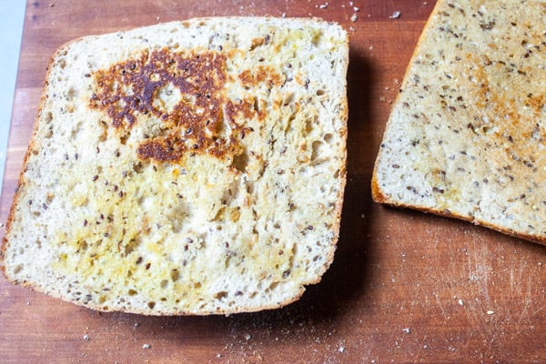 Bread toasted and ready for sandwiches.