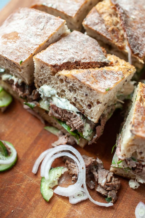 Skirt Steak Sandwiches with Lemon Parsley Mayo