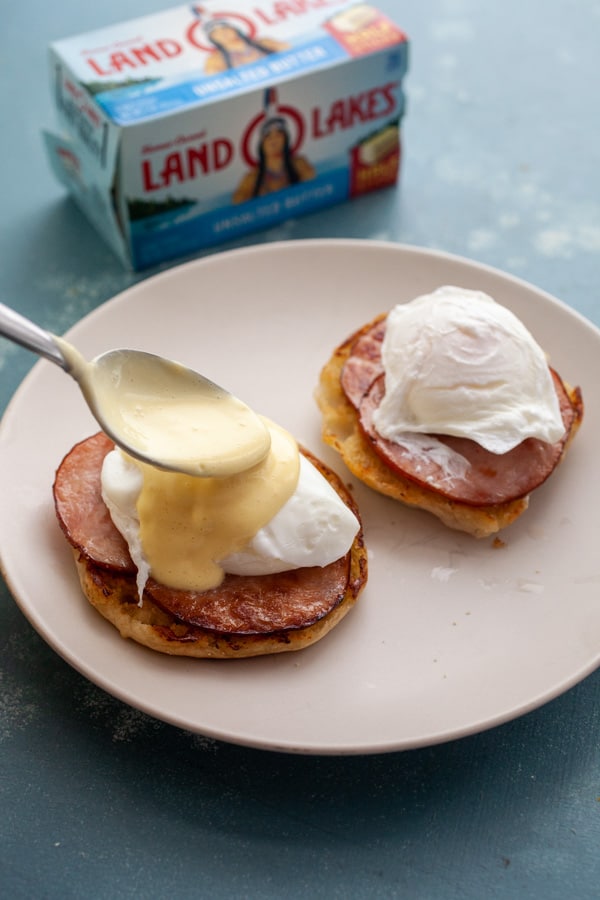 Spooning Sous Vide Hollandaise Sauce