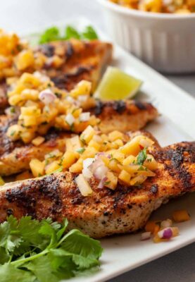 Grilled Chicken with Cantaloupe Habanero Salsa