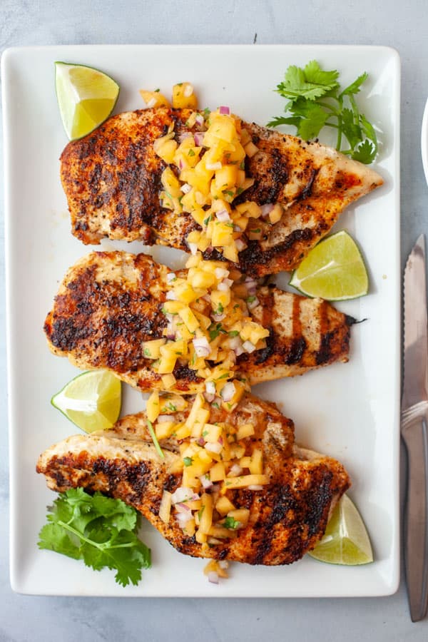 Grilled Chicken with Cantaloupe Salsa
