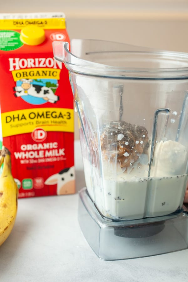 Blending - Creamy Peanut Butter Banana Smoothie