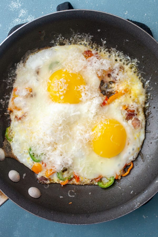 parm cheese - Sunny side up Scramble