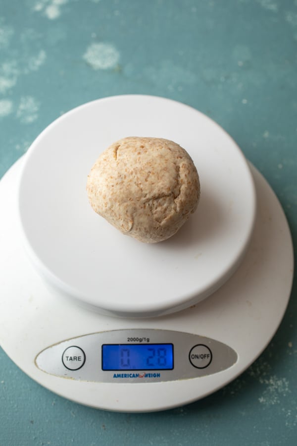 Measured dough - Pizza Dough Bagels