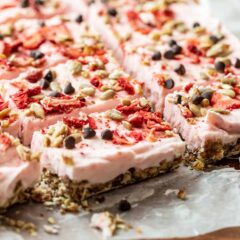 No Bake Strawberry Greek Yogurt Bars