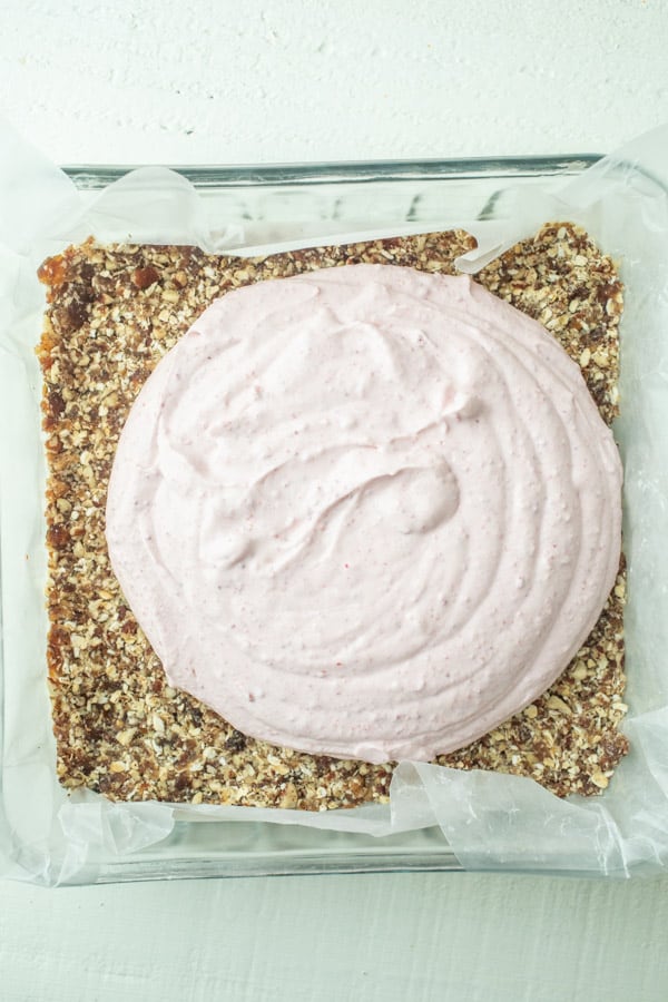 Making Bars - No bake Strawberry Yogurt Bars