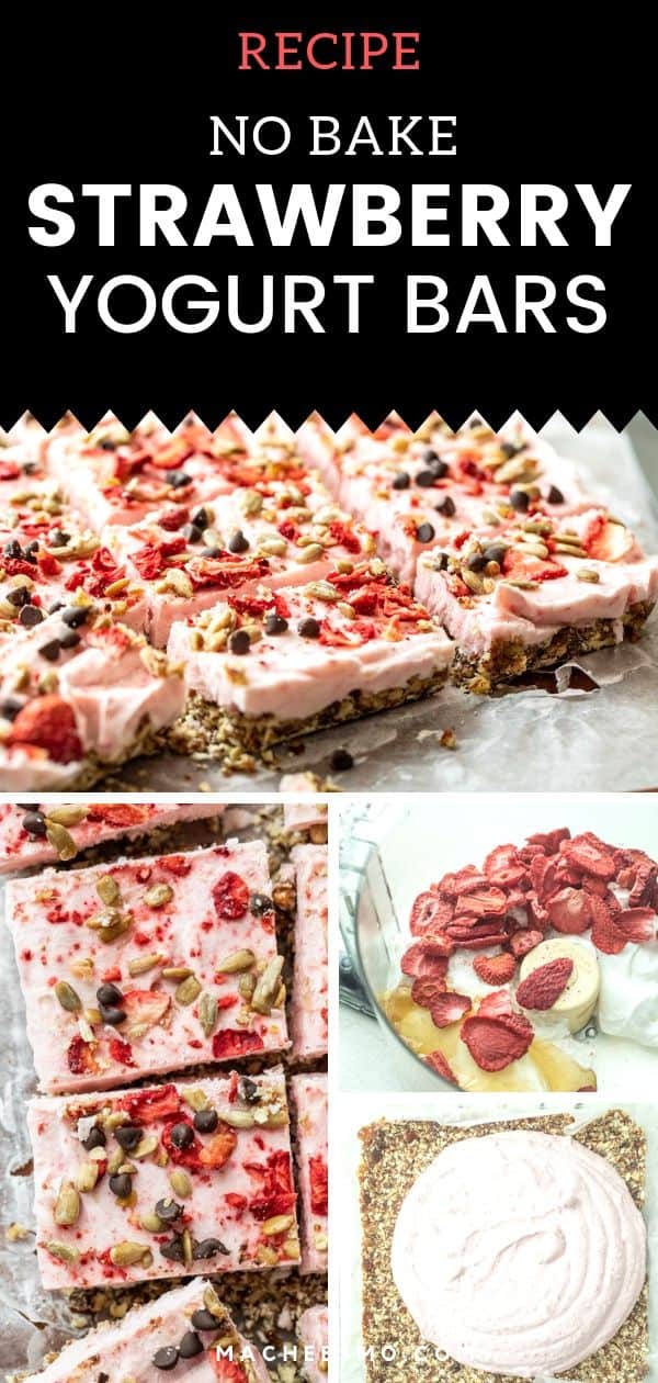 No Bake Strawberry Greek Yogurt Bars