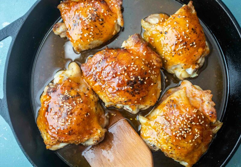 Honey Sriracha Chicken Thighs Recipe ~ Crunch Time Kitchen