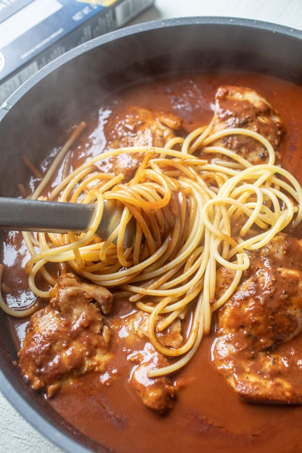 Tossed together - Chicken Mole Pasta