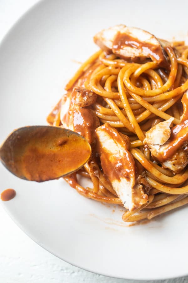 A little extra sauce - Chicken Mole Pasta