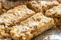 Just a few ingredients and PACKED with flavor! Easy No-Bake Toasted Coconut Oatmeal Bars with Peanut Butter and Honey. Kid Approved!