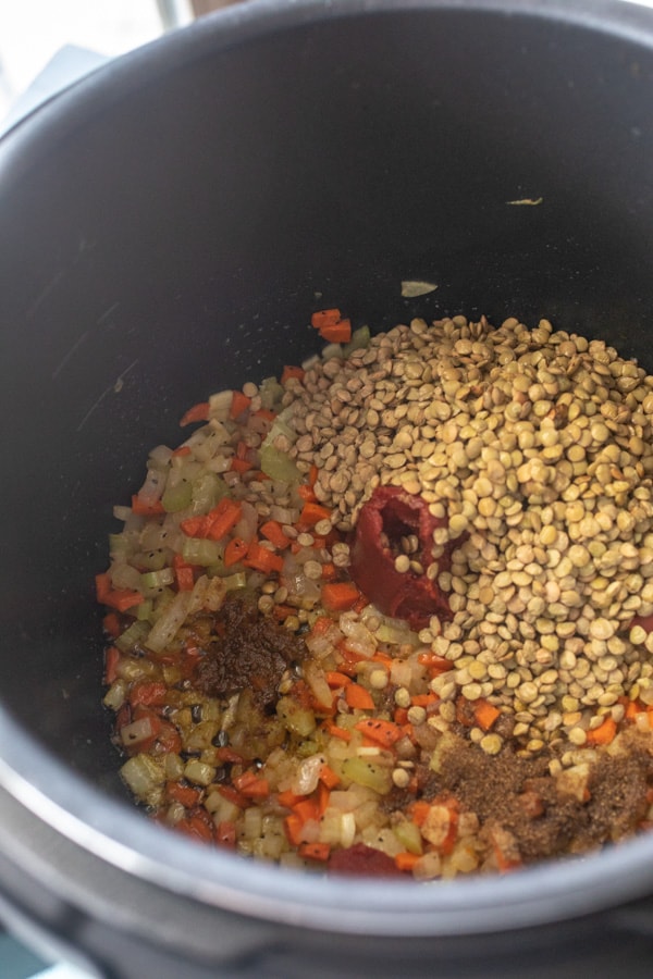 Adding Tomato - Lemony Lentil Soup