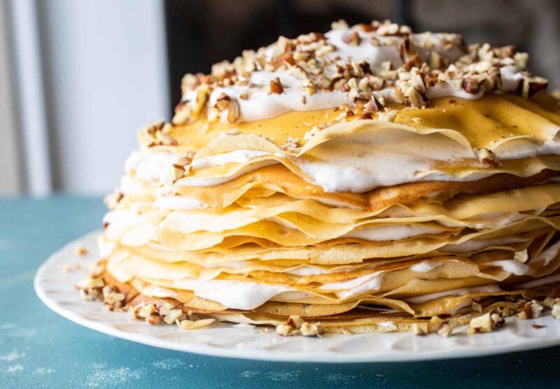 Pumpkin Spice Crepe Cake