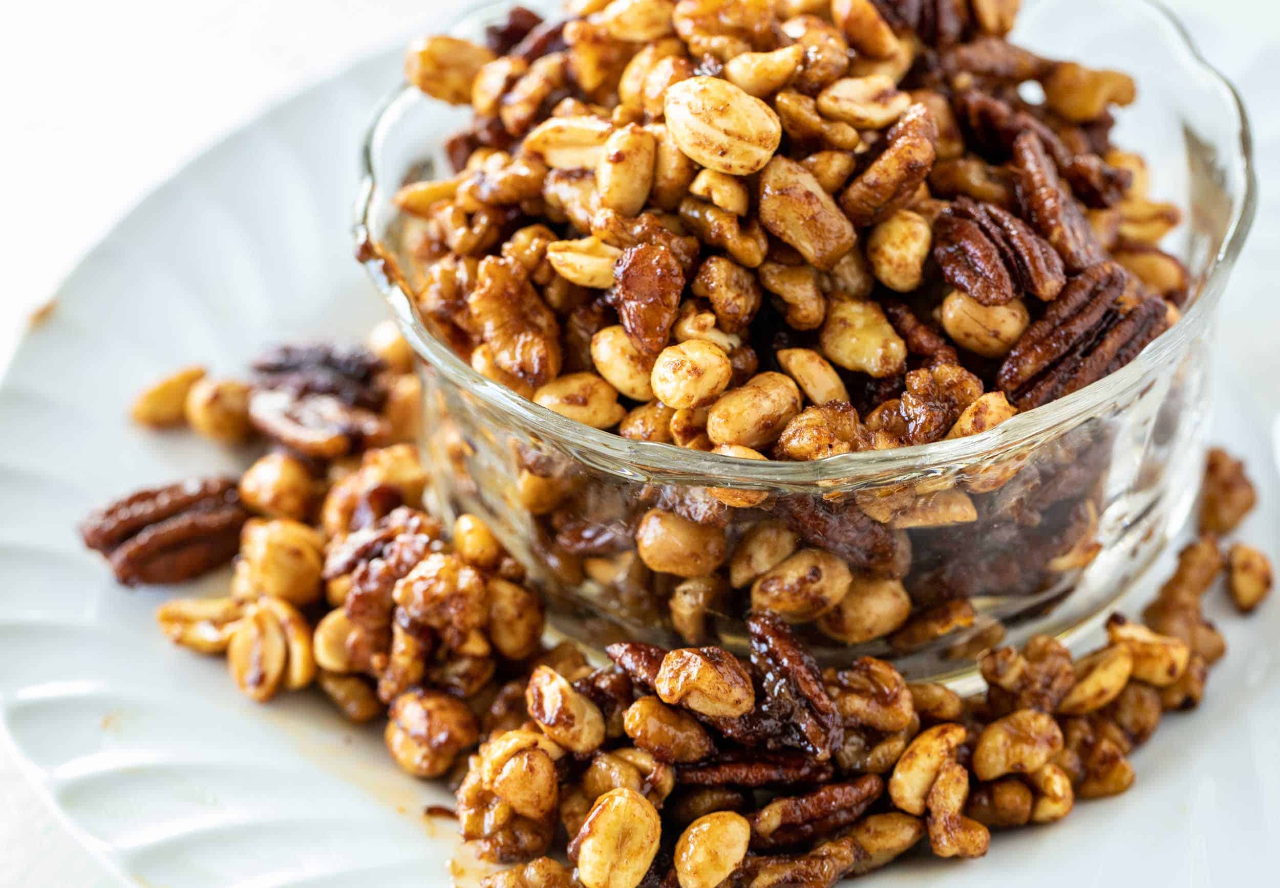 Slow Cooker Sweet and Spicy Nuts ~ Crunch Time Kitchen