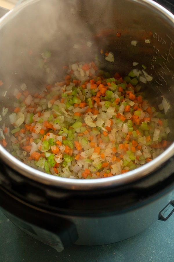 Starting vegetables for Greek Lentil Soup