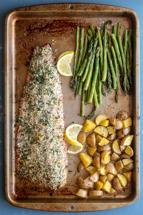 Herb-Crusted Salmon on Sheet Pan