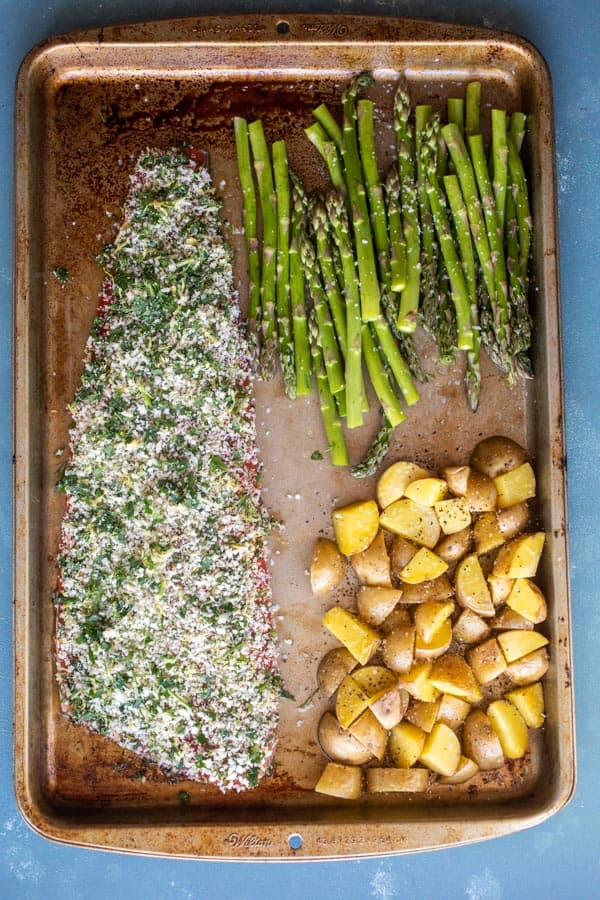 Sheet Pan Herb Crusted Salmon