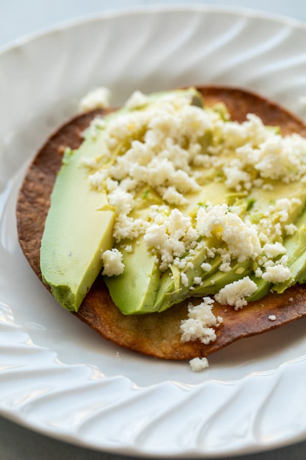 Basic toppings for breakfast tostadas