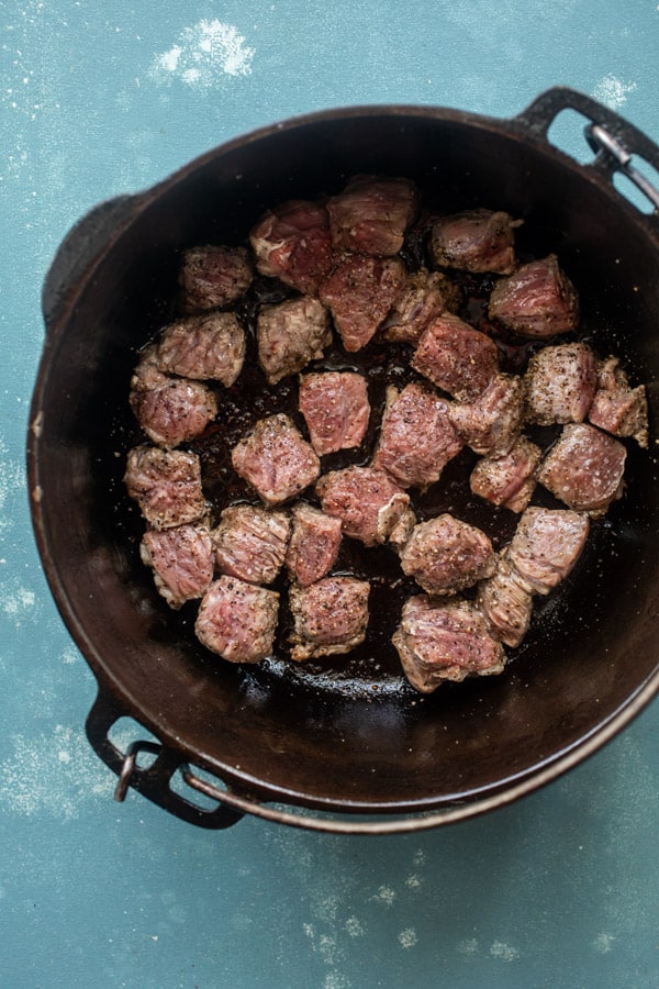 Browning beef for stew