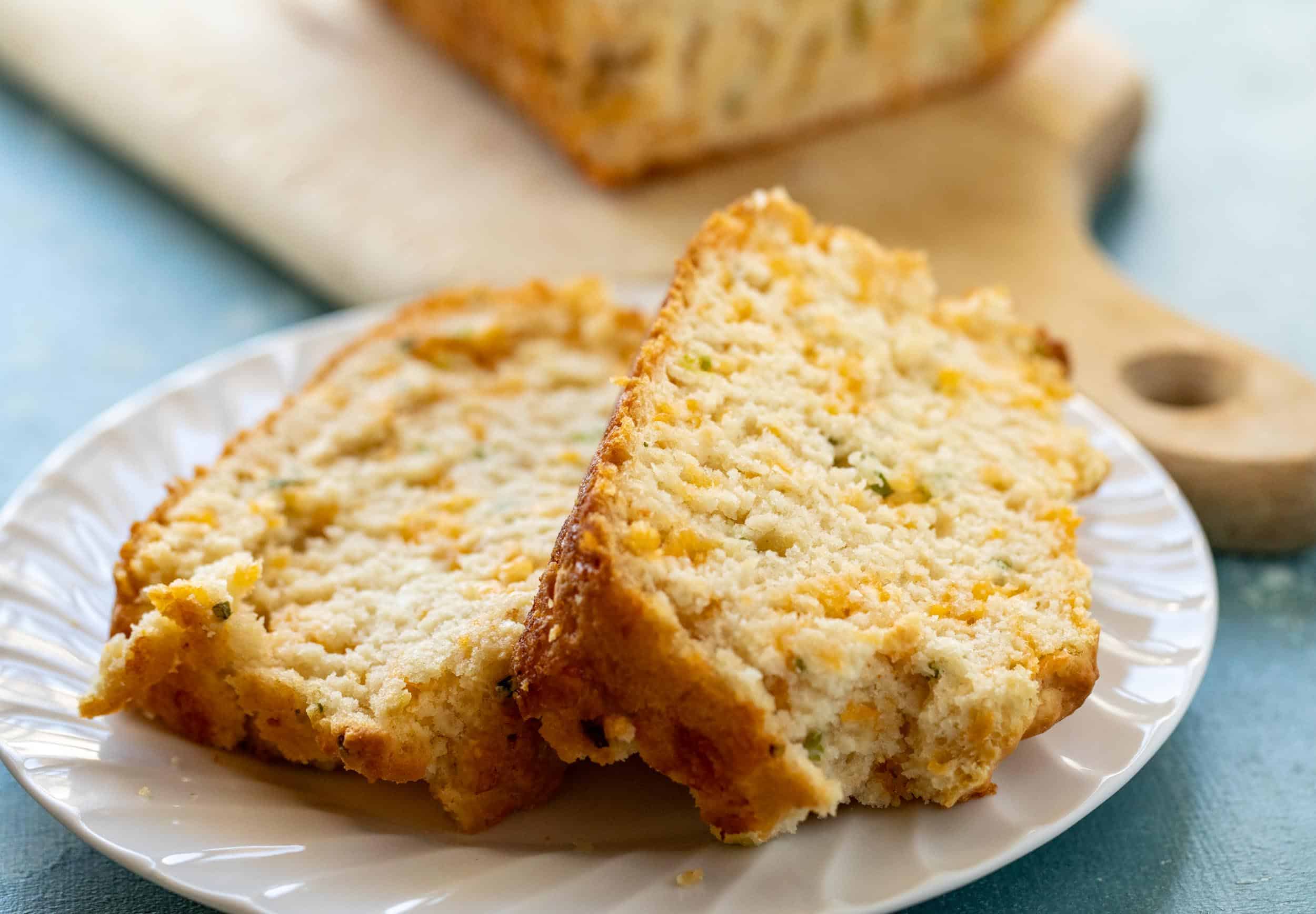 One Bowl Beer Bread with Cheddar and Chives - Crunch Time Kitchen