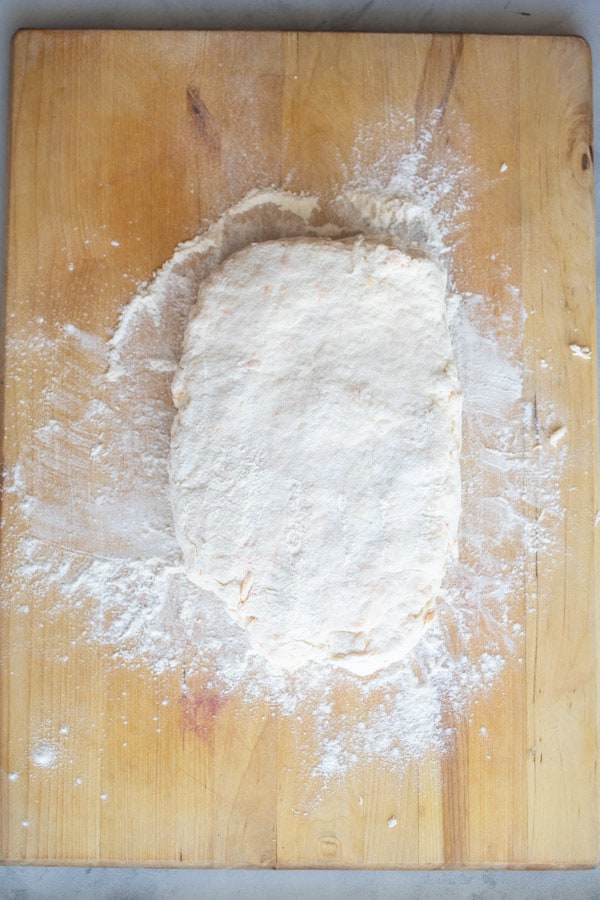 Biscuit dough kneaded