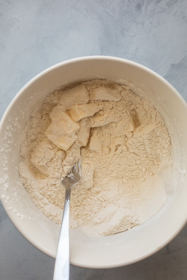 Starting the biscuit dough