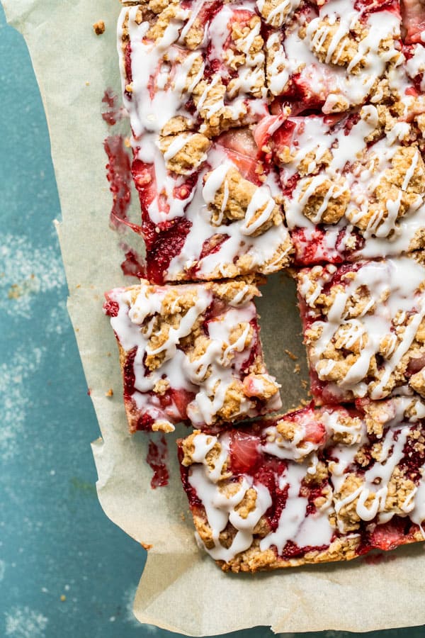 Strawberry Dessert Bars with icing