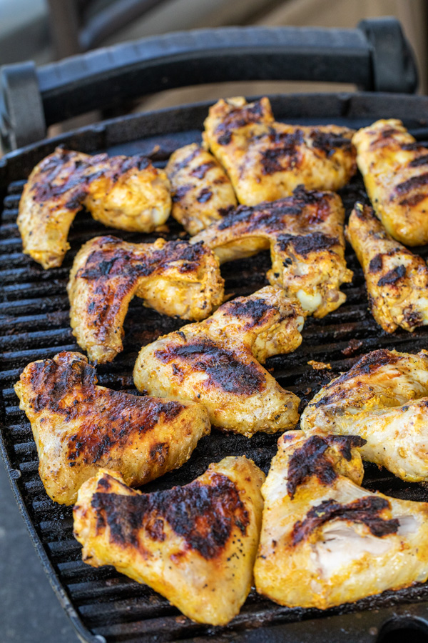 Slow grilled chicken wings