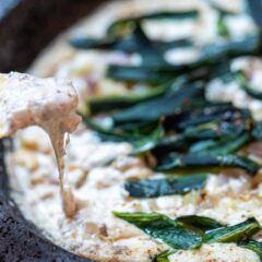 Queso Molcajete with Roasted Poblanos