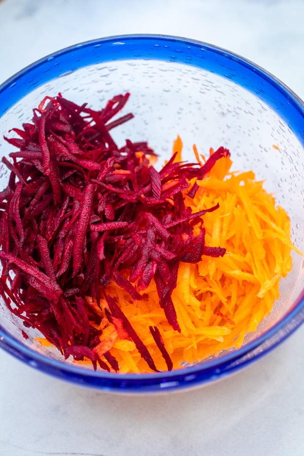 Shredded carrots and beets.