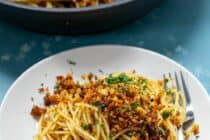 Spaghetti with Chili Crisp Breadcrumbs