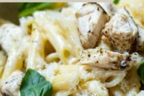 Chicken Alfredo Penne Pasta.