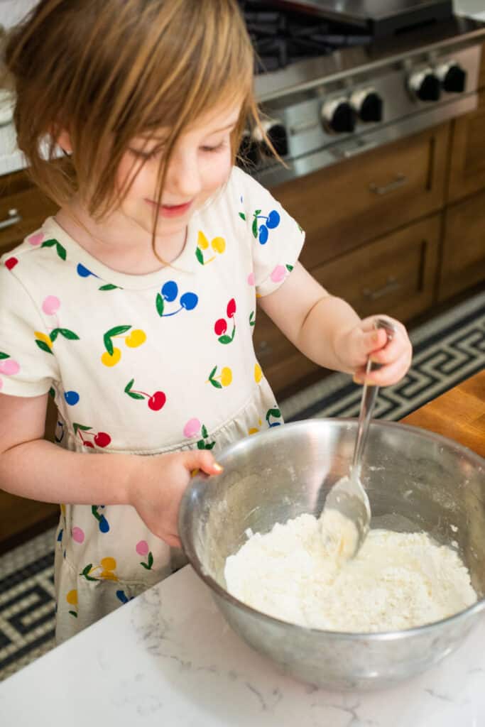 Stirring sopapilla dough
