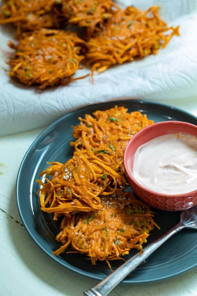 Sweet Potato Fritters on a plate
