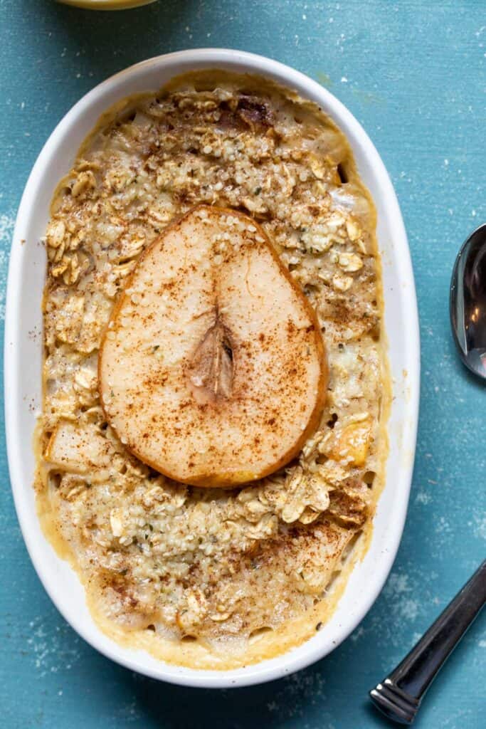 Baked Pear Oatmeal for One