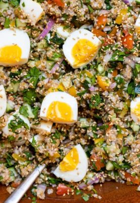 Bulgar Salad with Jammy Eggs