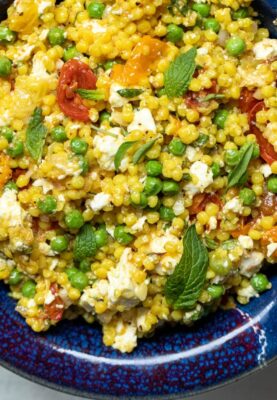 Pearl Couscous Salad with Burst Tomatoes