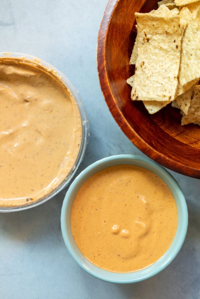 Comparing homemade dip to the storebought version.
