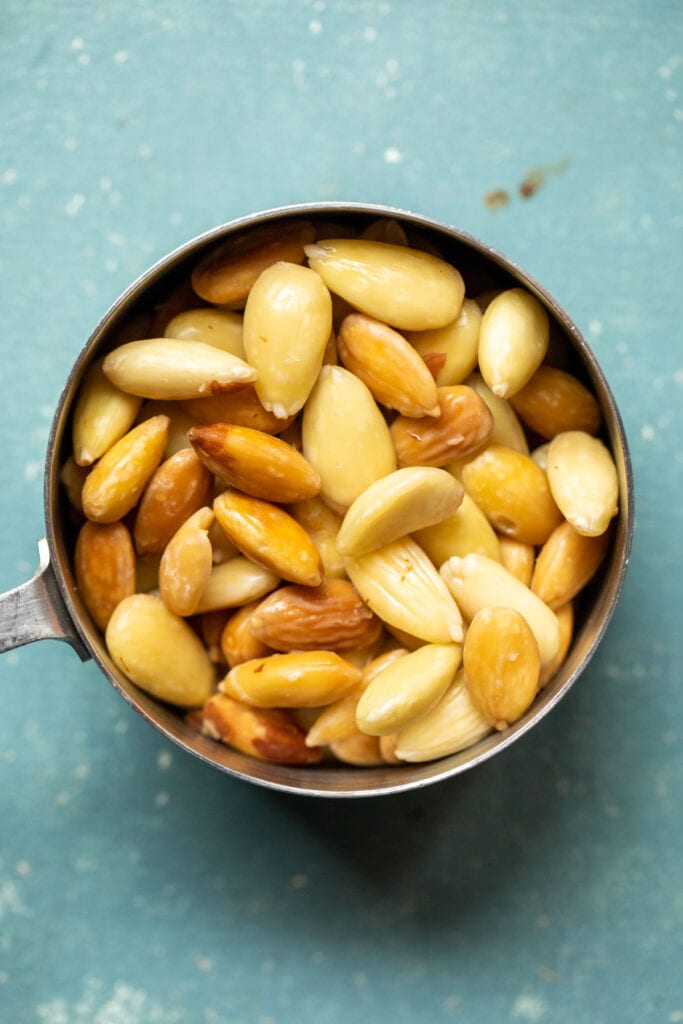 Peeled almonds for bitchin' sauce.