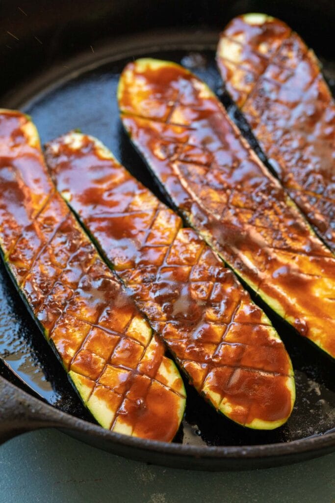 Ready to roast the gochujang zucchini.