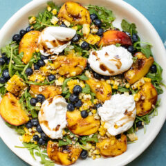 Grilled Peach Salad with Burrata.