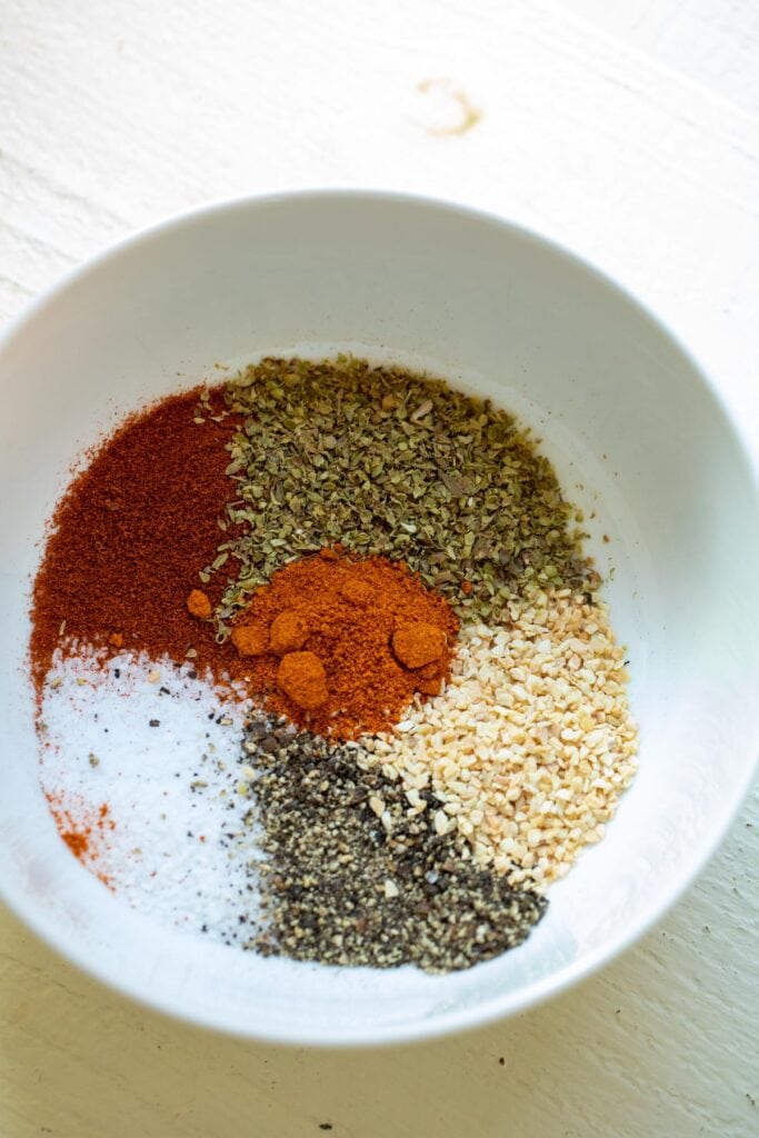 Dry rub ingredients.