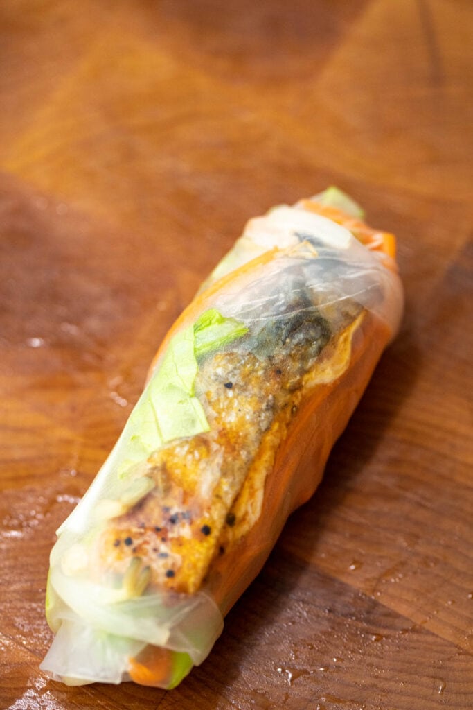Rolled spring roll.