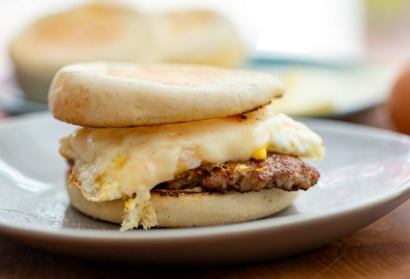 Smashed Breakfast Sandwich