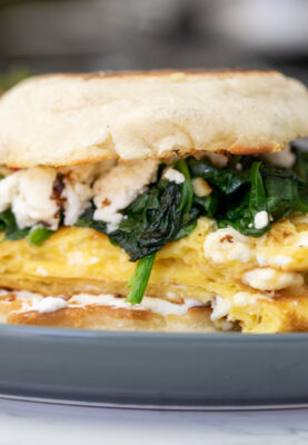 Eggs Florentine Breakfast Sandwich.