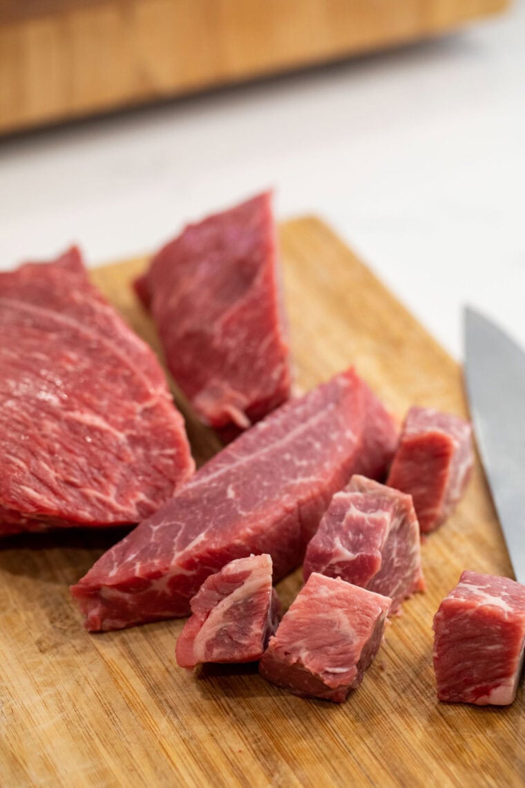 Beef to use for skewers.