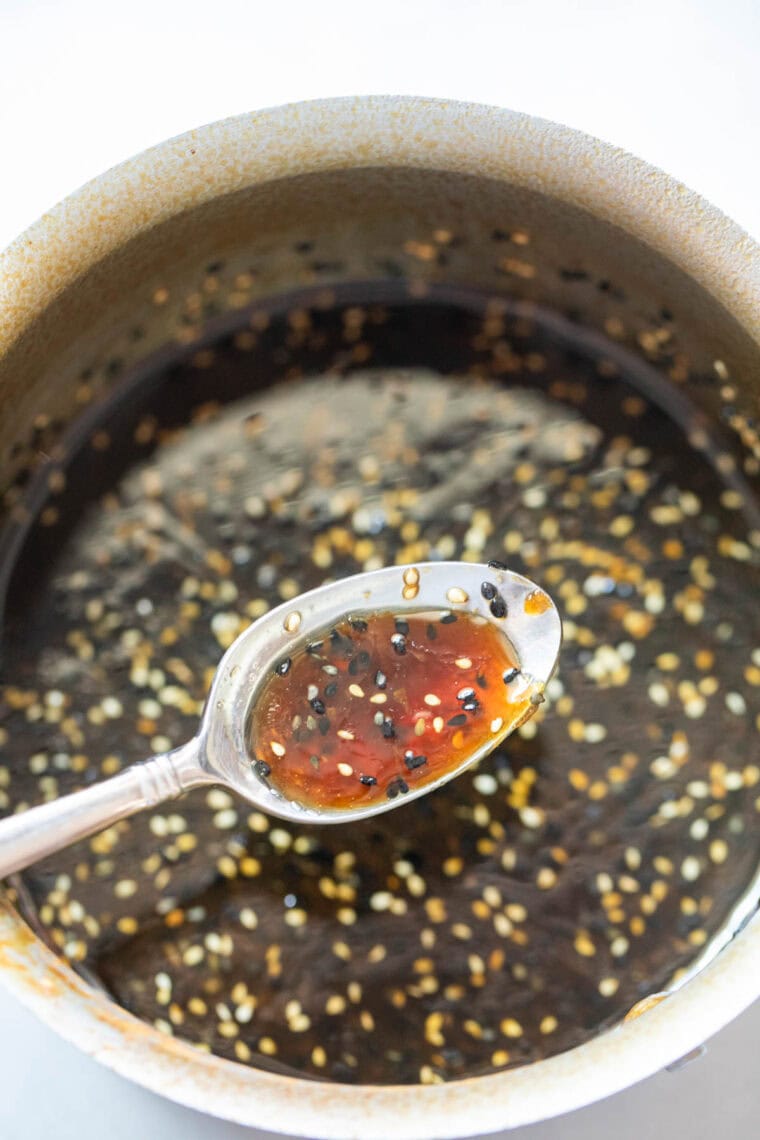 Homemade teriyaki sauce.